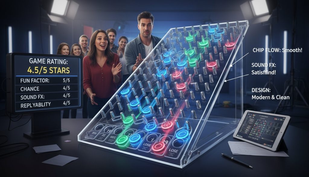 Plinko Spieloberfläche mit Risikostufen und hohem RTP Wert