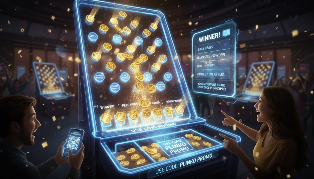 Plinko-Promo-Code-Illustration mit Bonus-Codes